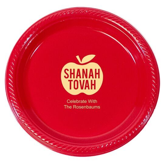 Shanah Tovah Apple Plastic Plates